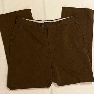 Haband Mens Brown Flat Front Slack 37X32